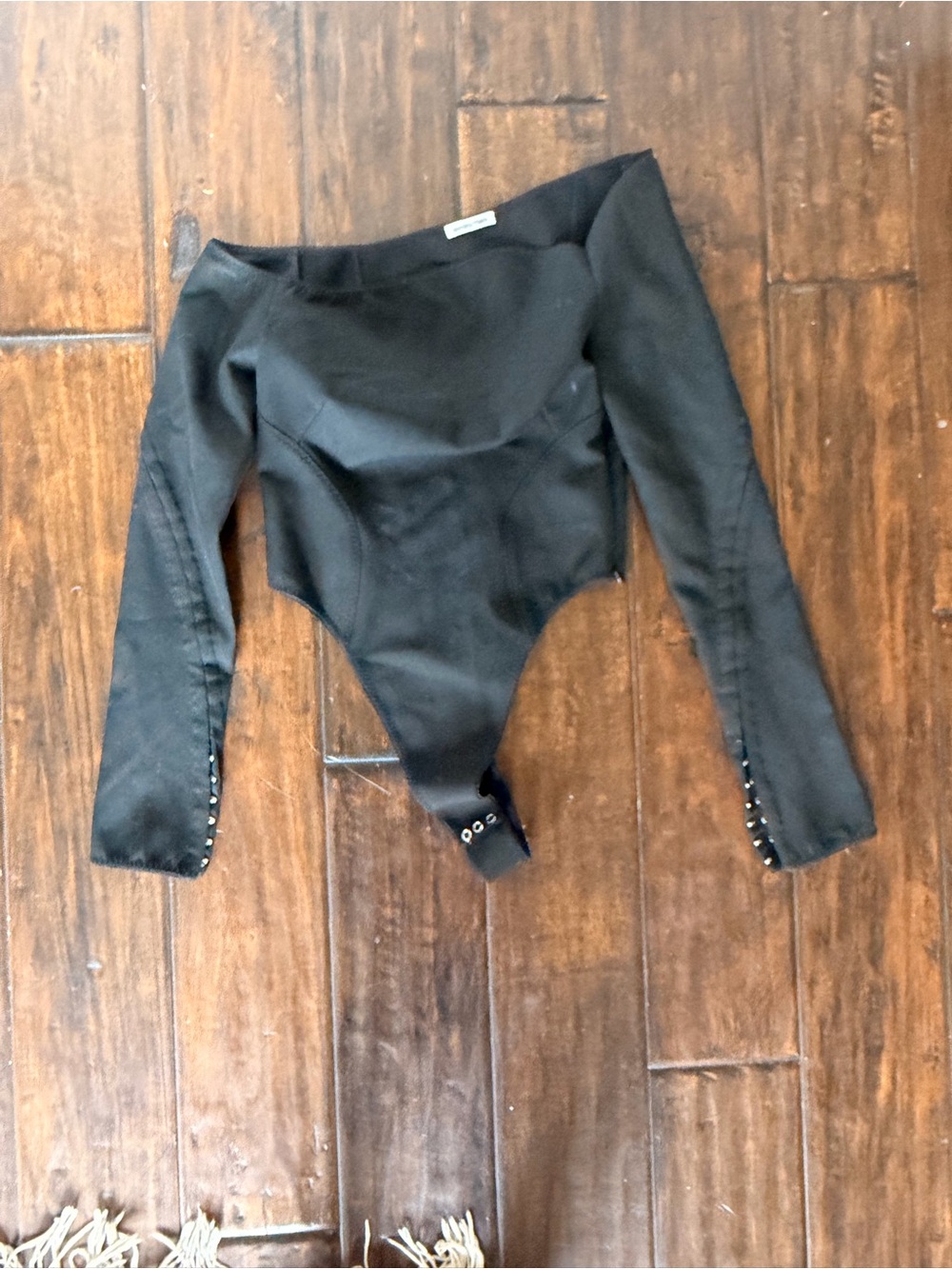 Anna October Black Off-Shoulder Snap Bodysuit